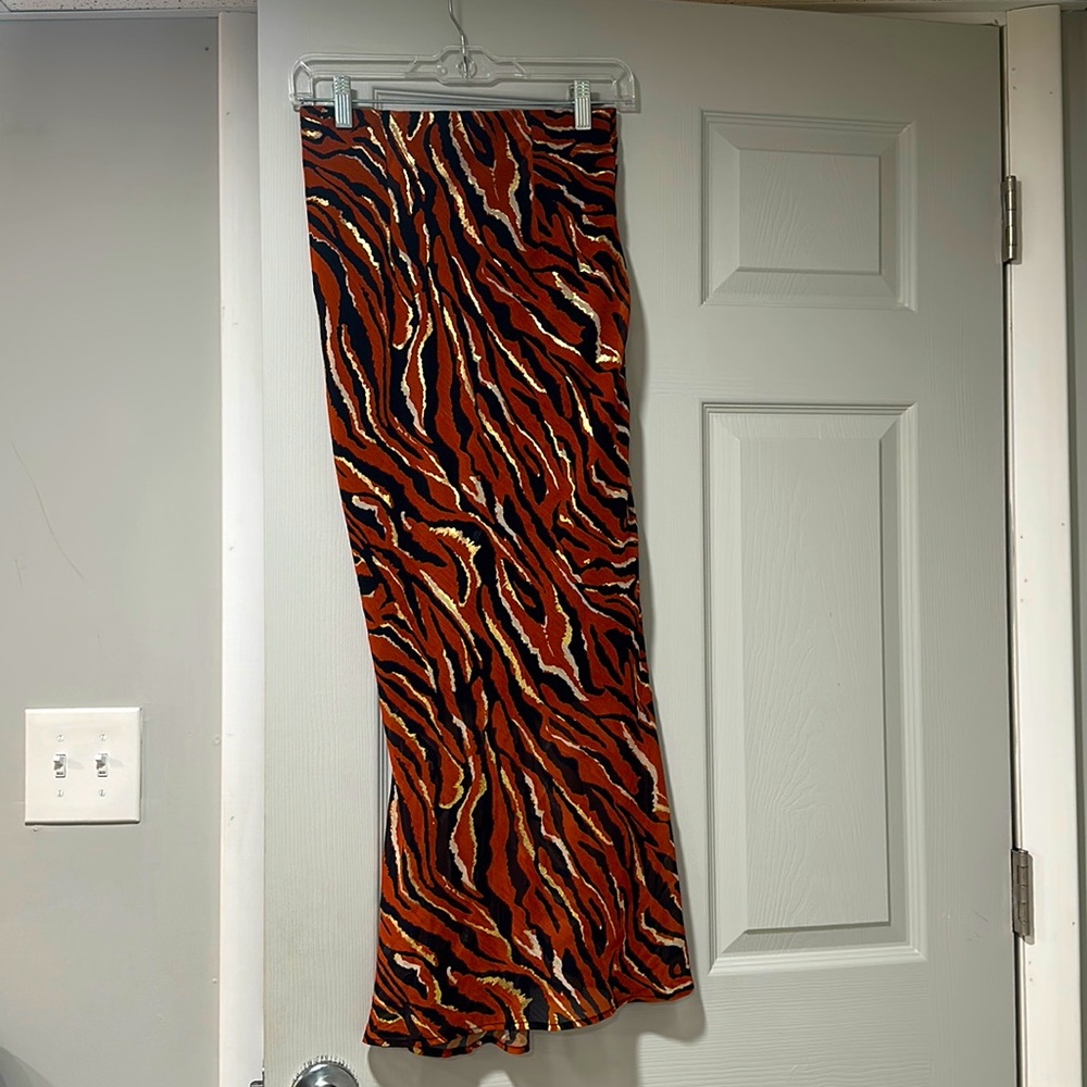 Nasty Gal Tiger Print Midi Skirt